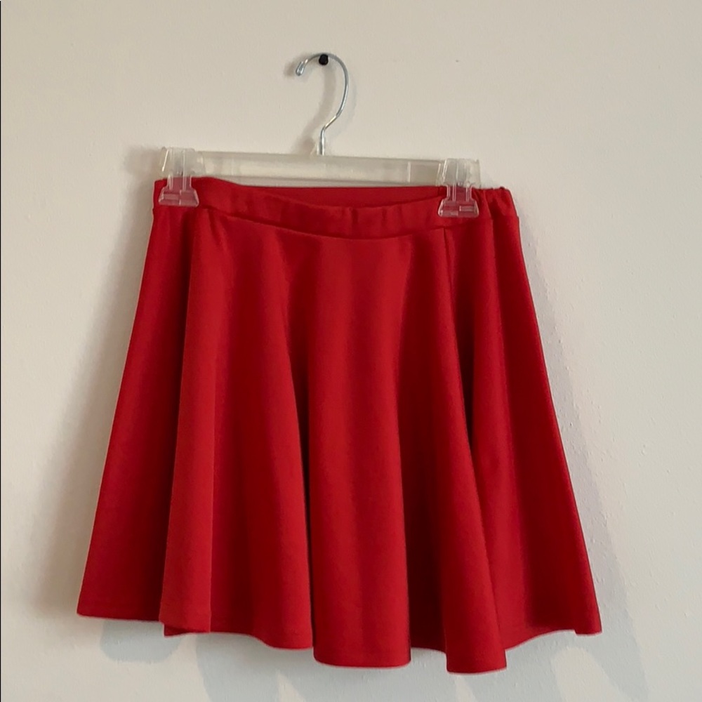 Red mini skirt